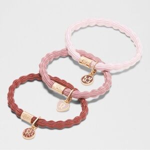 🆕 LULULEMON Charm Hair Ties 3 Pack NEW Blissful Pink/Red Clay/Rockwood/Gold